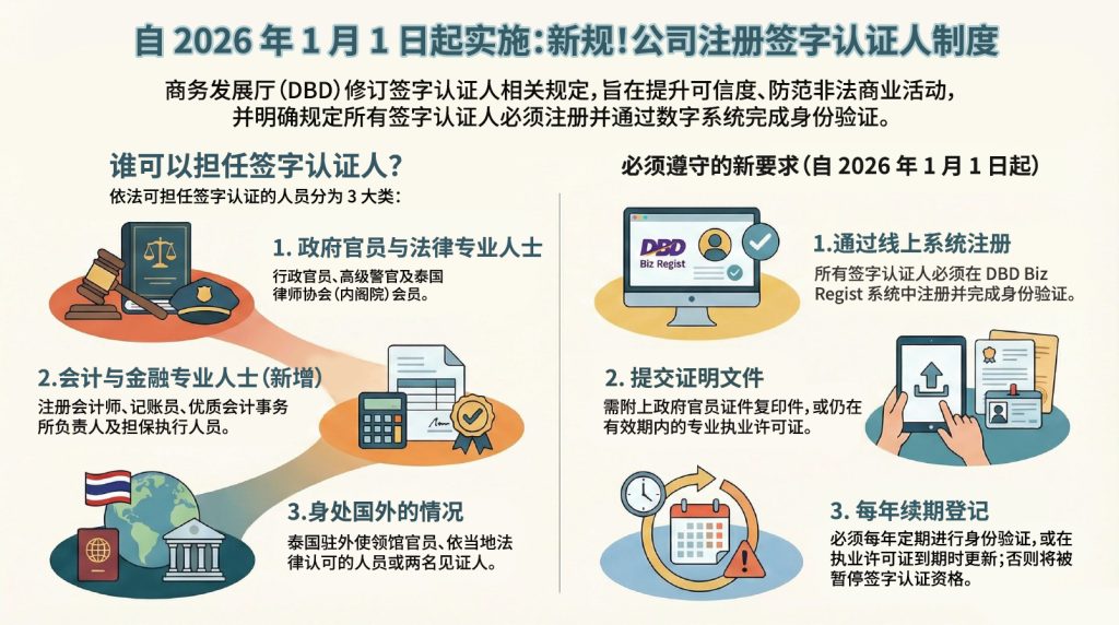 自 2026 年 1 月 1 日起实施：新规！公司注册签字认证人制度